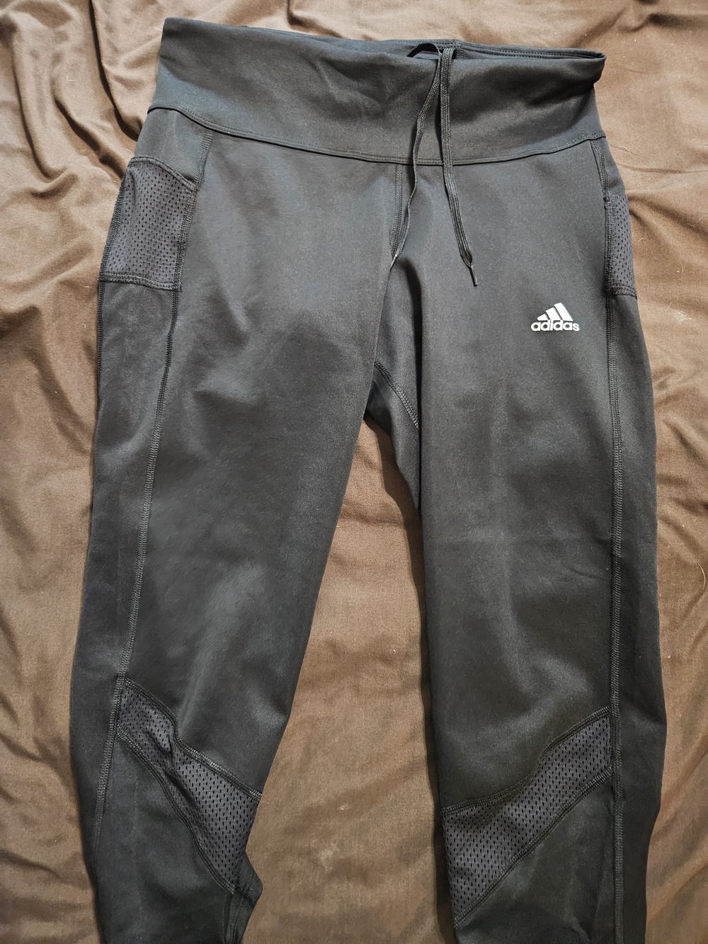 adidas Womens Running Aeroready Black Athletic Leggings with Pockets